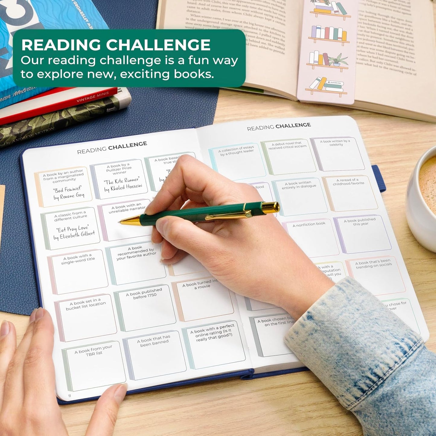 Clever Fox Reading Journal Premium – Review Log Notebook with Reading Tracker – Gifts & Accessories for Book Lovers, Adults & Kids (Mystic Blue)