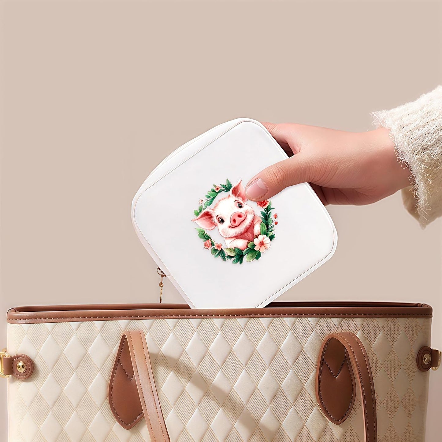 Pig Mini Makeup Bag, Pig Gift For Women Girls, Cute Portable Zipper Pouch Cosmetic Bag For Teen Girls Kids, Small Storage Bag For Sanitary Pad, Period napkin bag!