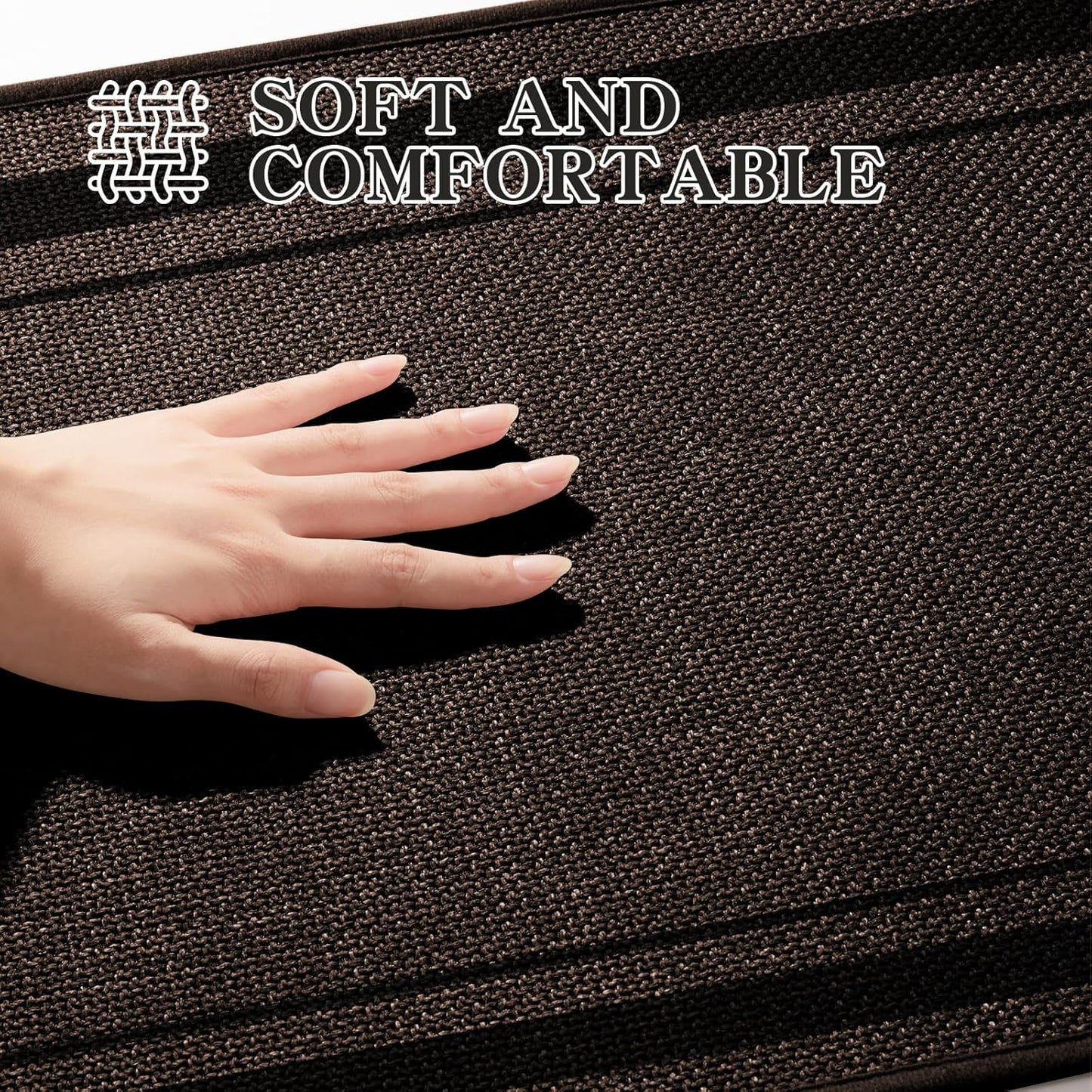 chakme Bathroom Rugs Mat 32x17, Ultra Thin Non Slip Bath Mat Quick Dry Absorbent Bath Mat for Bathroom Floor, (Brown, 32"x17")