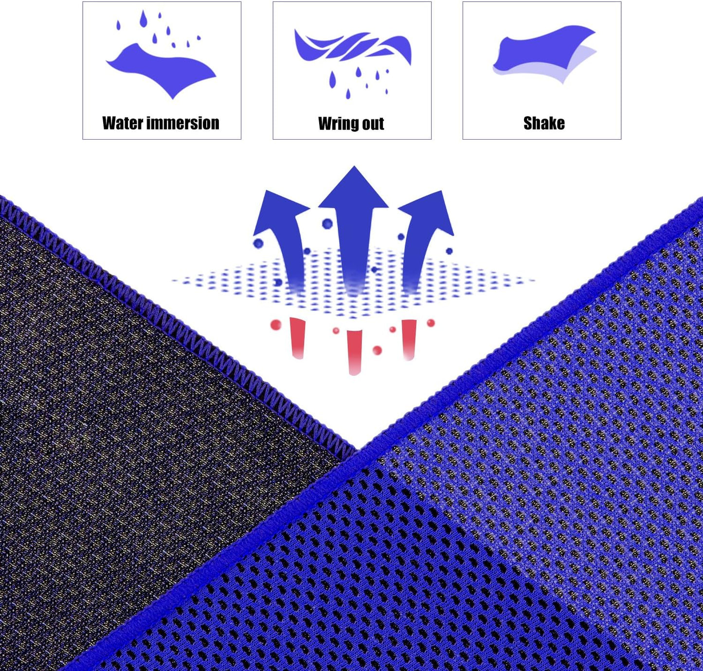 Biange Cooling Towel (Pack of 20, 40"x12") with Pouches for Sports, Workout, Fitness, Gym, Yoga, Golf, Pilates, Travel, Camping & More