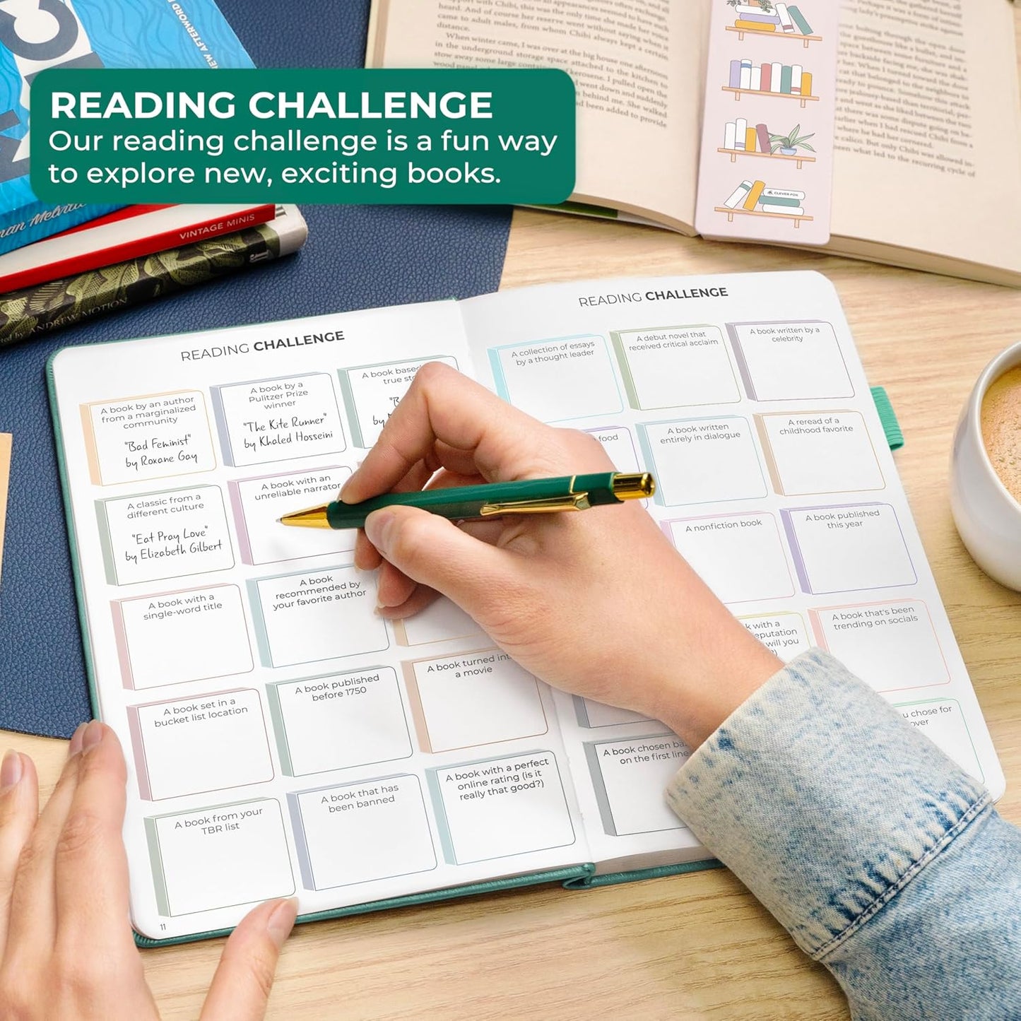 Clever Fox Reading Journal Premium – Review Log Notebook with Reading Tracker – Gifts & Accessories for Book Lovers, Adults & Kids (Mint Cream)