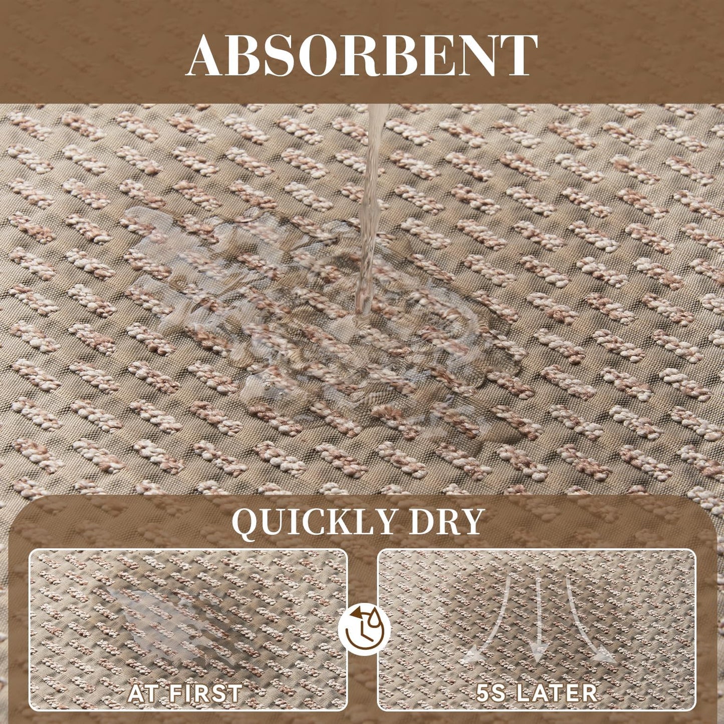 RESARE Non Slip Bathroom Runner - Machine Washable Bath Rugs, Super Absorbent Bath Mat Quick Dry Bath Runner, Bath Mat Ultra Soft Rugs for Bathroom Floor, 24"x47" Beige