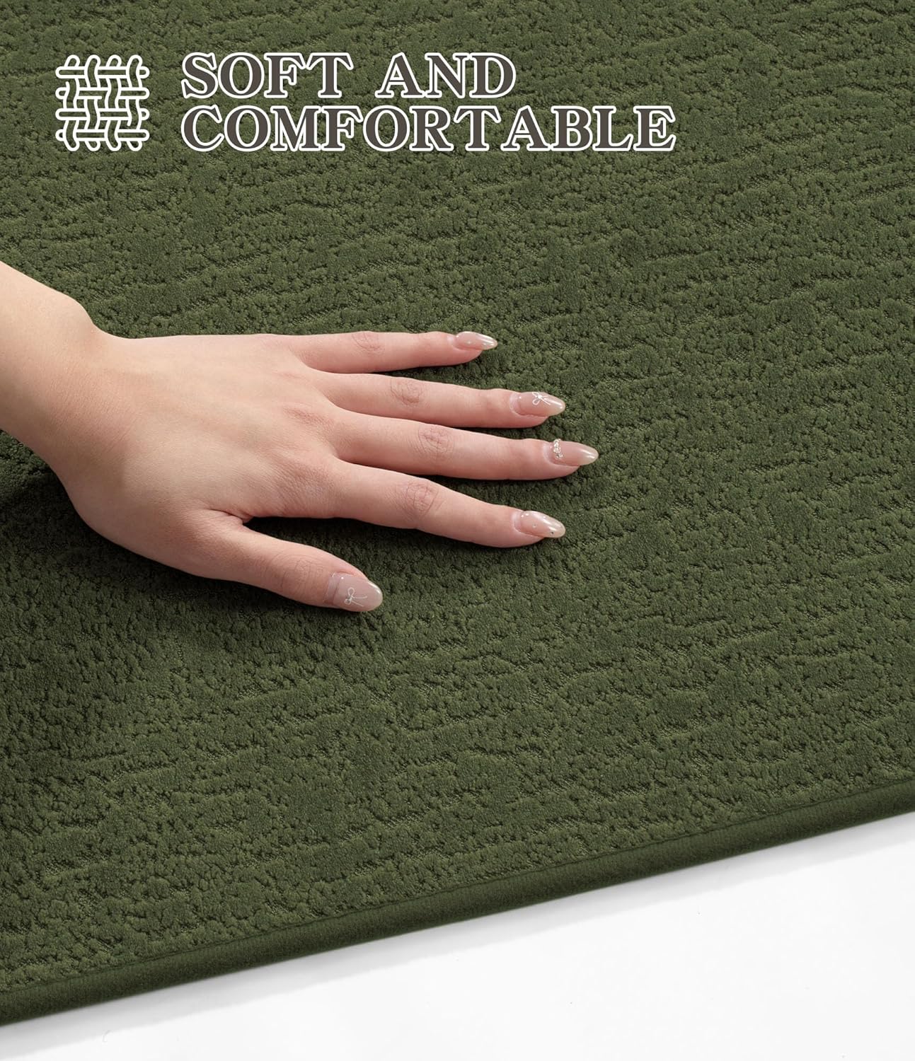 chakme Bathroom Rugs Mat 36x24, Ultra Thin Non Slip Bath Mat Quick Dry Absorbent Bath Mat for Bathroom Floor, (Dark Green, 36"x24")
