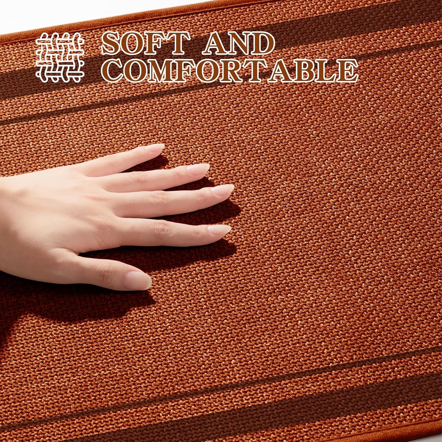 chakme Bathroom Rugs Mat 24x17, Ultra Thin Non Slip Bath Mat Small Quick Dry Absorbent Bath Mat for Bathroom Floor, (Orange, 24"x17")