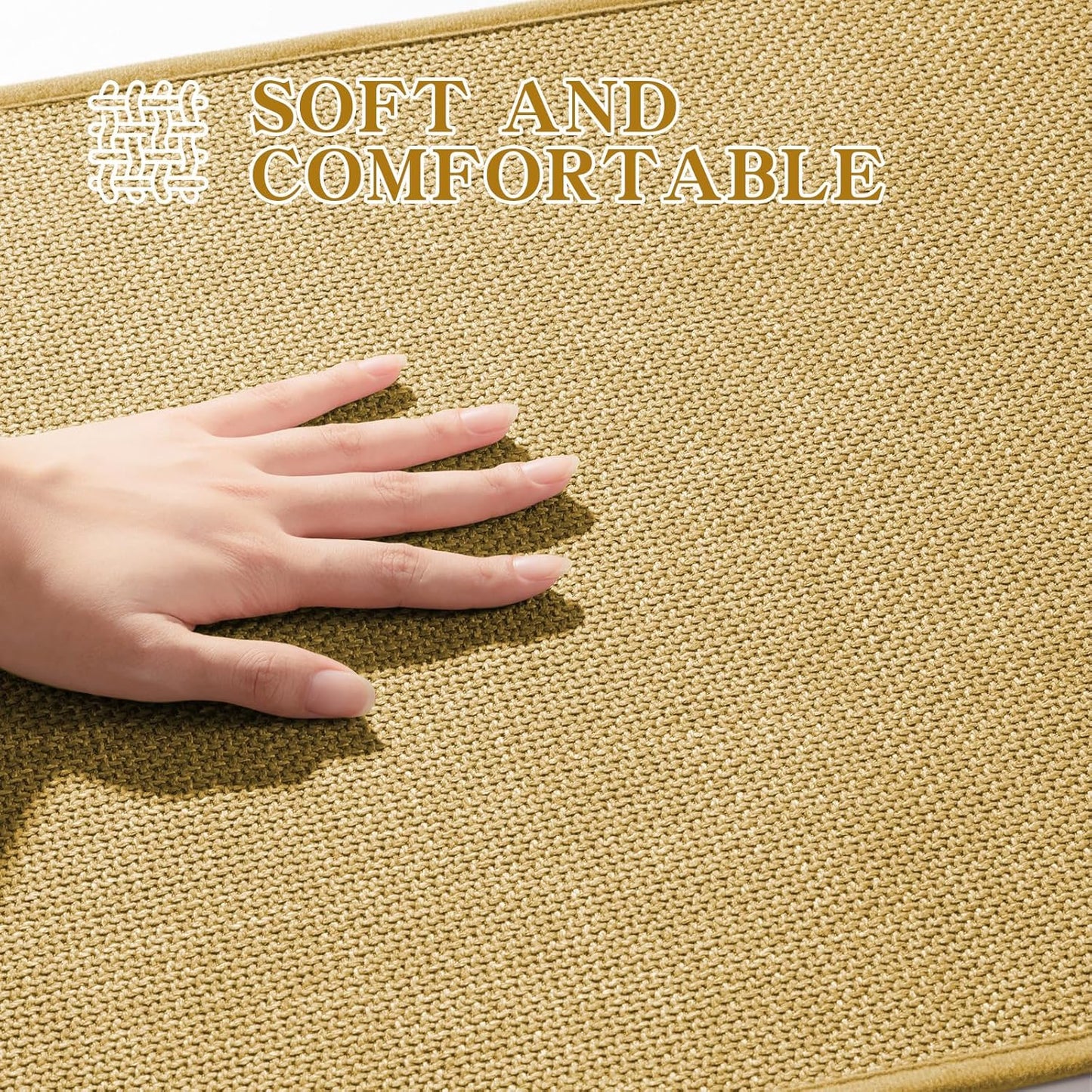 chakme Bathroom Rugs Mat 47x25, Ultra Thin Non Slip Bath Mat Large Quick Dry Absorbent Bath Mat for Bathroom Floor, (Yellow, 47"x25")