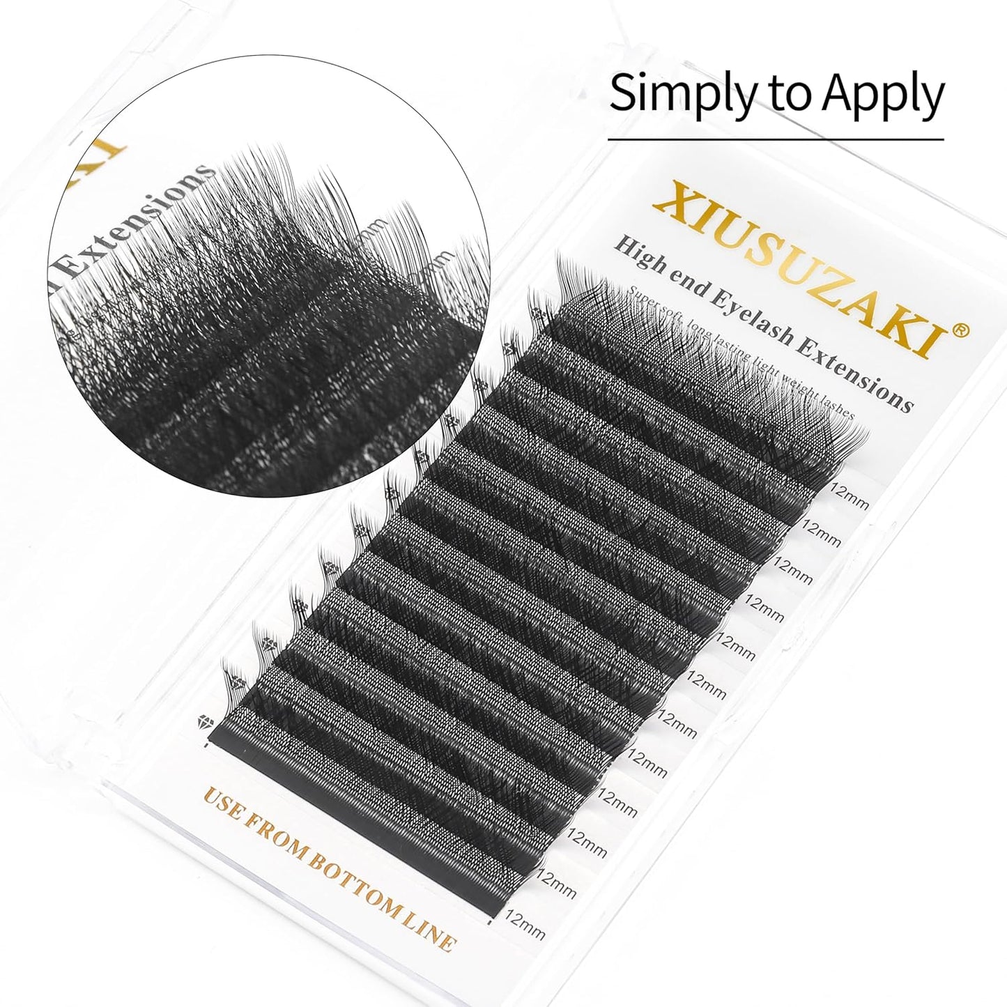 W Lash Extensions 5D Eyelash Extensions W Shape 0.07mm Thickness L Curl 10mm Premade Fans W Lashes Individual Lashes Matte Black 12 Rows False Eyelashes Volume Lashes(W-5D-0.07-L,10mm)