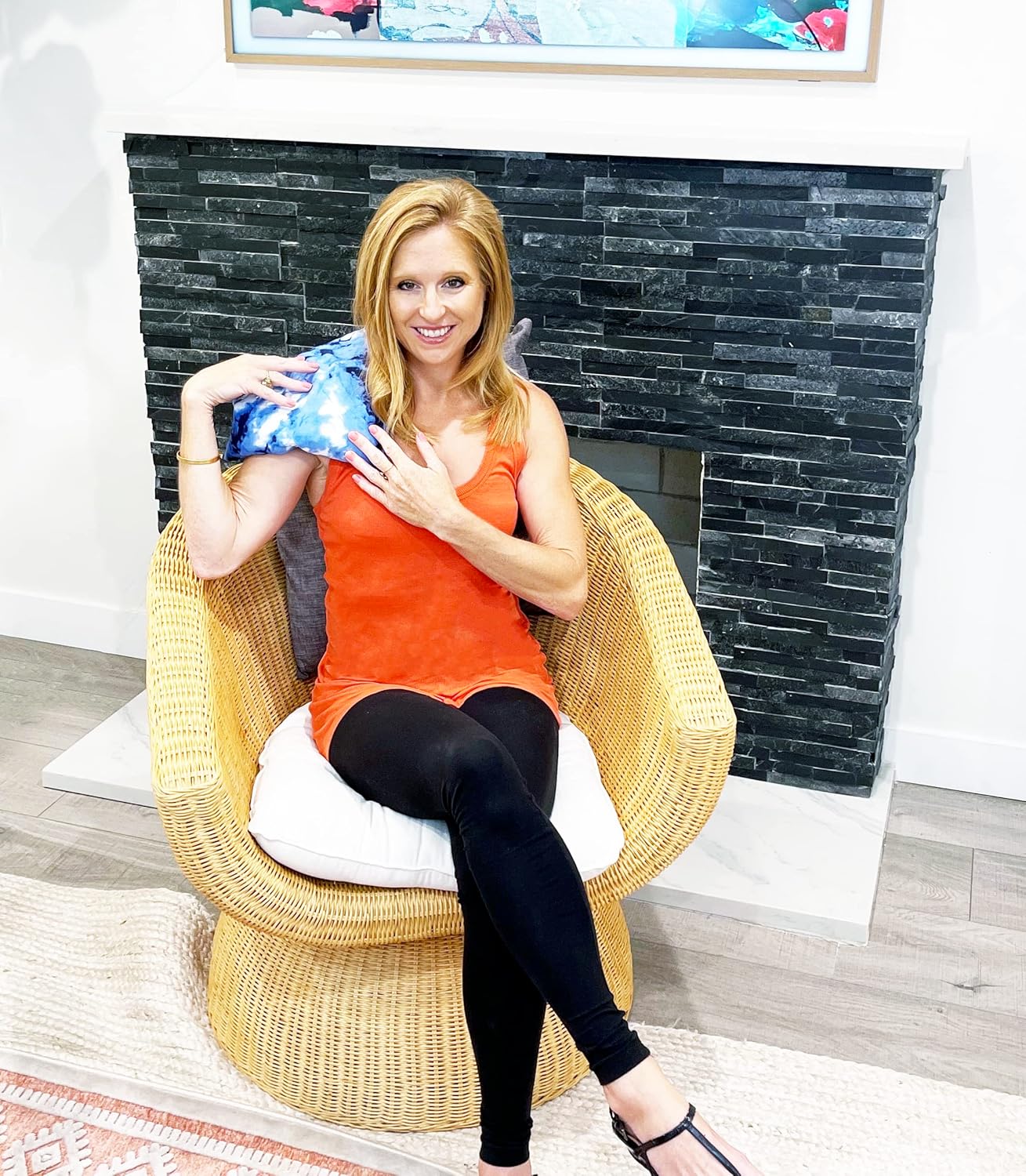 Heating Pad Corn Filled. Natural Heat Therapy for Lower Back, Neck, Shoulders, Cramps. Pain and Stress Relief Heated Wrap. (Blue)